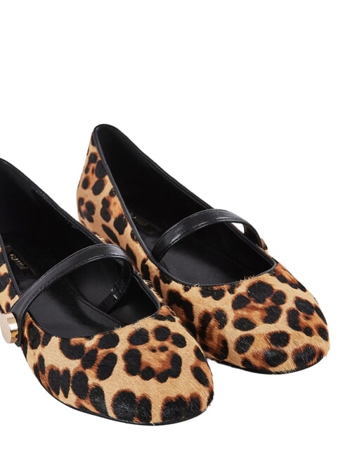 GYPSY PONY HAIR MACULA Balerine din piele bronza - Pantofi femei