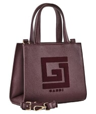GAUD&Igrave; EMILY FLOCK Geantă mini de cumpărături cu logo și curea de umăr Burgundia - Genți femei - 2