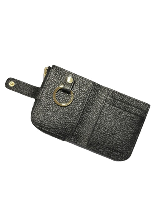 METALLIC SOFT Portofel mini din piele negru - Portofele femei