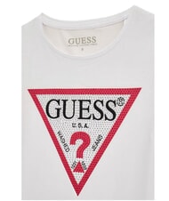 GUESS KIDS Tricou cu m&acirc;necă scurtă și strasuri alb purpuriu - Tricou copil - 3