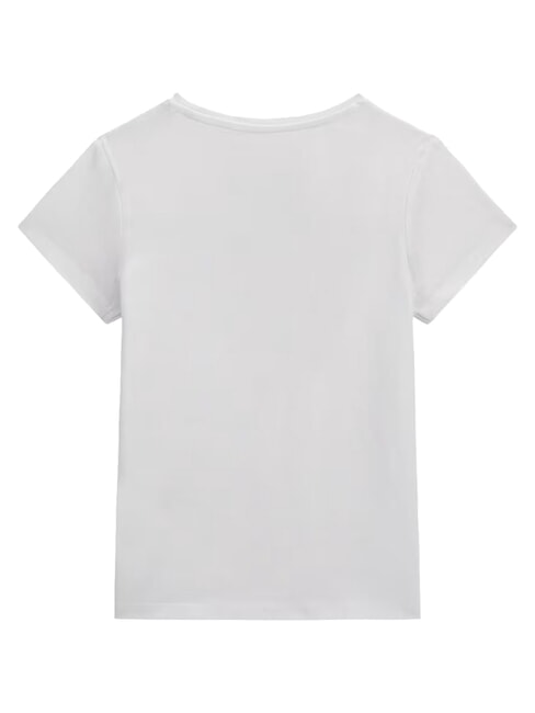 KIDS Tricou cu m&acirc;necă scurtă și strasuri alb purpuriu - Tricou copil