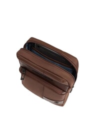 PIQUADRO WOLLEM Geanta iPad mini din material si piele BROWN - Genți de umăr bărbați - 4