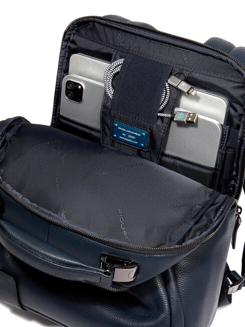 MODUS SPECIALE Rucsac pentru laptop de 14", din piele albastru - Rucsacuri pentru laptop
