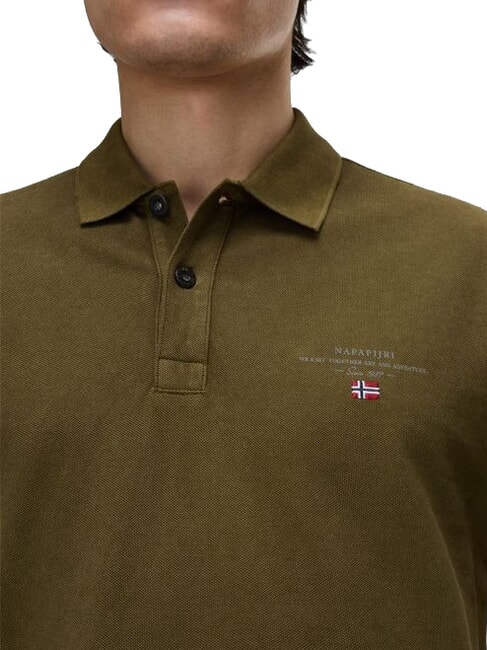 ELBAS 4 Tricou polo din bumbac cu maneca scurta măsliniu &icirc;nchis - maiou Polo