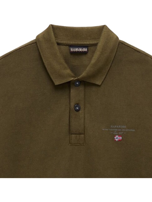 ELBAS 4 Tricou polo din bumbac cu maneca scurta măsliniu &icirc;nchis - maiou Polo