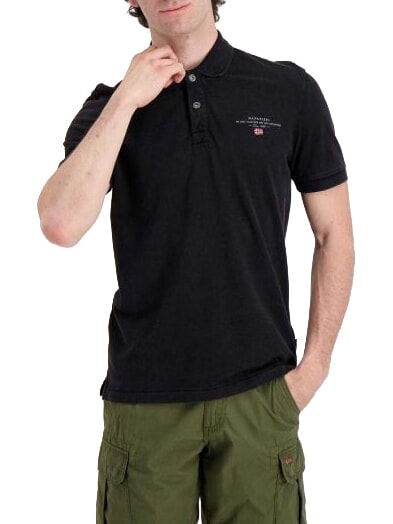 ELBAS 4 Tricou polo din bumbac cu maneca scurta negru 041 - maiou Polo