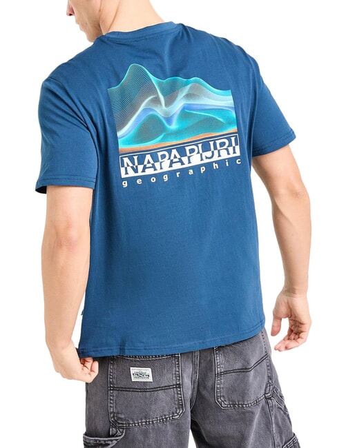 S-RORVIK SS Tricou de bumbac luminat de lună albastră - tricou