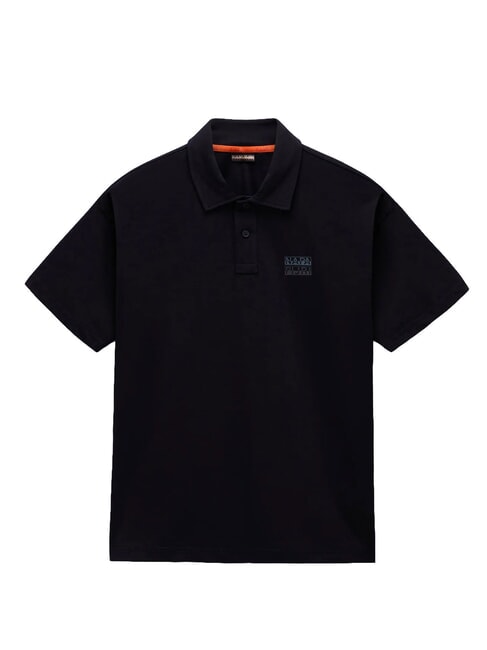 E-ELEVATED LOGO SS Tricou polo din bumbac frumusețe neagră - maiou Polo