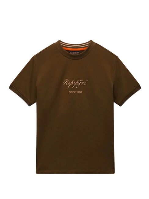 S-BARYTE SS Tricou din bumbac măsliniu &icirc;nchis - tricou