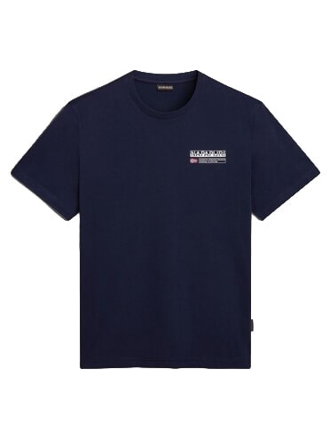 S-KASBA Tricou cu m&acirc;necă scurtă, bumbac pur blu marine - tricou