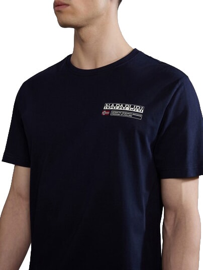 S-KASBA Tricou cu m&acirc;necă scurtă, bumbac pur blu marine - tricou