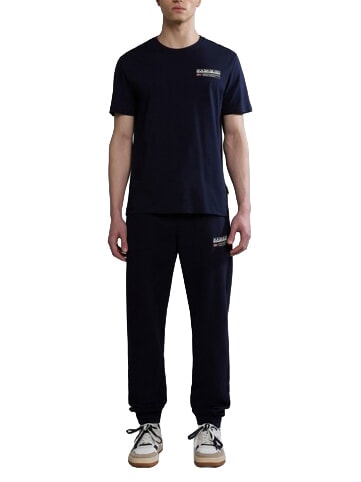 S-KASBA Tricou cu m&acirc;necă scurtă, bumbac pur blu marine - tricou
