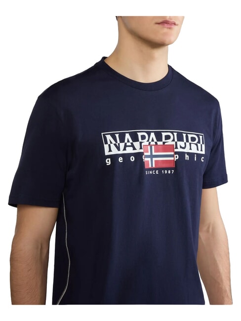 S-AYLMER Tricou din bumbac blu marine - tricou