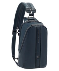 PIQUADRO VICTOR Rucsac din piele cu un singur umăr albastru - Rucsacuri pentru laptop - 3