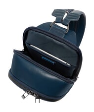PIQUADRO VICTOR Rucsac din piele cu un singur umăr albastru - Rucsacuri pentru laptop - 4