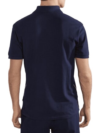 E-AYLMER Tricou polo cu m&acirc;necă scurtă blu marine - maiou Polo