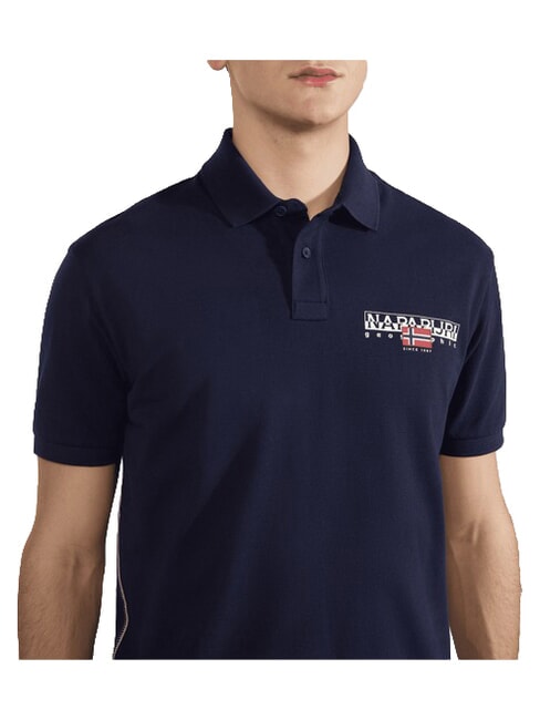 E-AYLMER Tricou polo cu m&acirc;necă scurtă blu marine - maiou Polo
