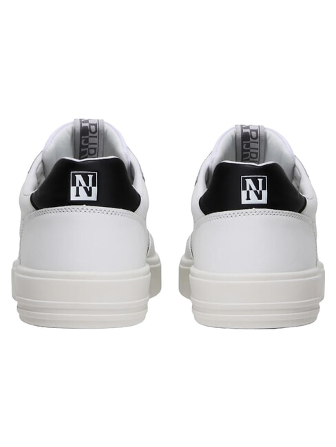 S5BARK12 Adidași din piele alb/negru - Pantofi bărbați