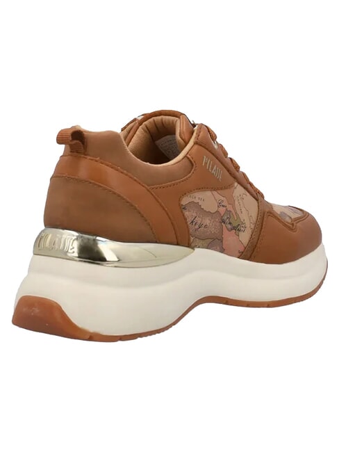 GEO Adidași piele bej geometrică - Pantofi femei