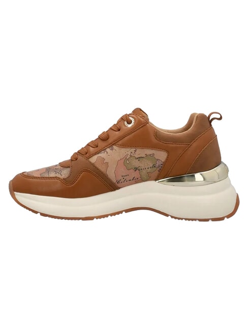 GEO Adidași piele bej geometrică - Pantofi femei