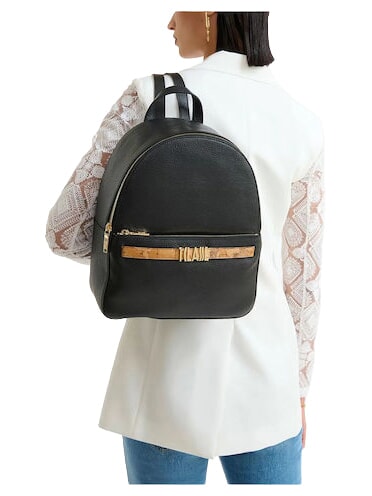 CHIC SOUL Rucsac cu buzunar frontal, din piele negru - Genți femei