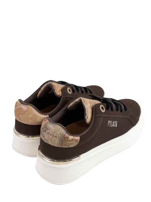 GEO Adidași cu logo maro &icirc;nchis/bej geometric - Pantofi femei