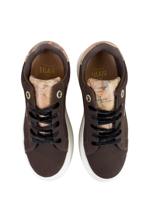 GEO Adidași cu logo maro &icirc;nchis/bej geometric - Pantofi femei
