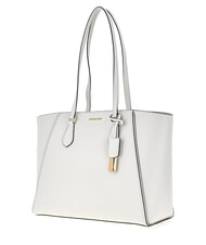 MICHAEL KORS TARYN Geantă de cumpărături din piele de umăr alb - Genți femei - 3