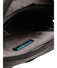 PIQUADRO P16 Geantă din piele mixtă, suport pentru iPad CHEVRON / NEGRU - Genți de umăr bărbați - 5