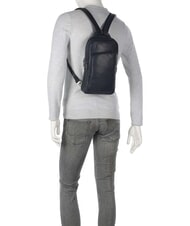 PIQUADRO CRONUS Rucsac din piele cu un singur umăr albastru - Rucsacuri pentru laptop - 5