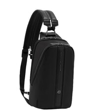 PIQUADRO VICTOR Rucsac din piele cu un singur umăr negru - Rucsacuri pentru laptop - 2