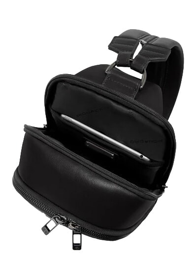 VICTOR Rucsac din piele cu un singur umăr negru - Rucsacuri pentru laptop