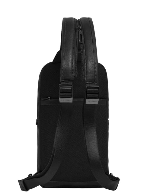 CRONUS Rucsac din piele cu un singur umăr negru - Rucsacuri pentru laptop