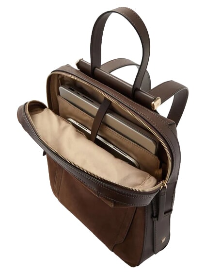 CIRCLE  Rucsac CIRCLE pentru pc 14 "PC / iPad Air - iPad Pro 9.7 / iPad 11" piele &icirc;ntoarsă de nuc &icirc;nchis - Rucsacuri pentru laptop