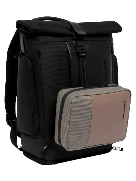 W145 Rucsac roll-top pentru laptop de 15,6" negru - Rucsacuri pentru școală și timp liber