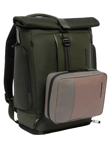 W145 Rucsac roll-top pentru laptop de 15,6" VERDE - Rucsacuri pentru școală și timp liber