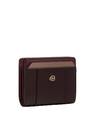 PIQUADRO CIRCLE Portofel compact din piele vișiniu/roz - Portofele femei - 3