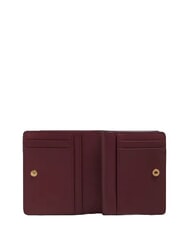 PIQUADRO CIRCLE Portofel compact din piele vișiniu/roz - Portofele femei - 4