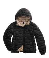 BLAUER CAMELIA Jachetă scurtă, căptușită cu pene interior negru bej 301 - Jachete de puf pentru femei - 4