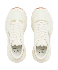 ARMANI EXCHANGE NIKY Adidași alb-gălbui + auriu pal - Pantofi femei - 3