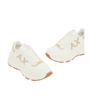 ARMANI EXCHANGE NIKY Adidași alb-gălbui + auriu pal - Pantofi femei - 5