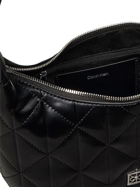 QUILTED SMALL Geantă de umăr pe negru - Genți femei