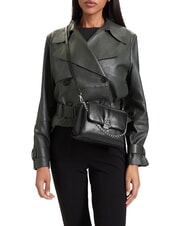 CALVIN KLEIN EMBLEM HW Geantă mini cu curea de umăr pe negru - Genți femei - 2