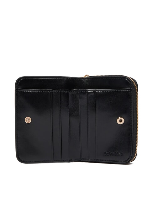 CK CROC Portofel mic din piele pe negru - Portofele femei
