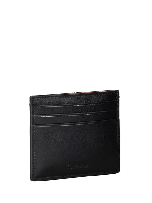 BOLD CK SUEDE Portcard plat din piele pe negru - Portofele bărbați