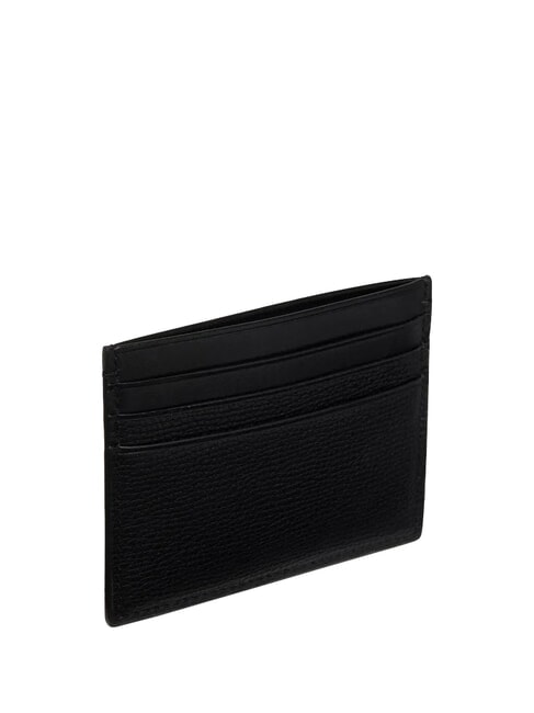 PREMIUM LEATHER Portcard plat din piele pe negru - Portofele bărbați