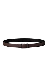 CALVIN KLEIN RECTANGULAR Curea reversibilă din piele negru / maro &icirc;nchis / mat - Curele - 2