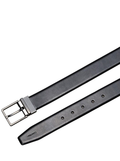 SQUARE BUCKLE CK Curea din piele cu două fețe negru / bronz mat - Curele