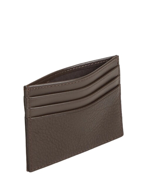 TH CORP Suport card din piele Maro - Portofele bărbați