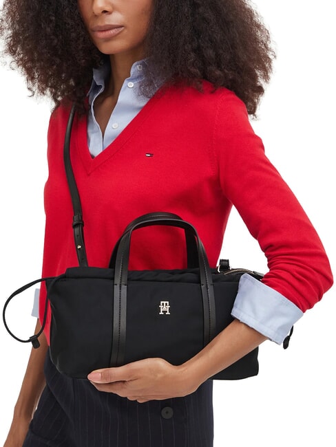 TH SOFT NYLON Geantă de m&acirc;nă, cu curea de umăr negru - Genți femei